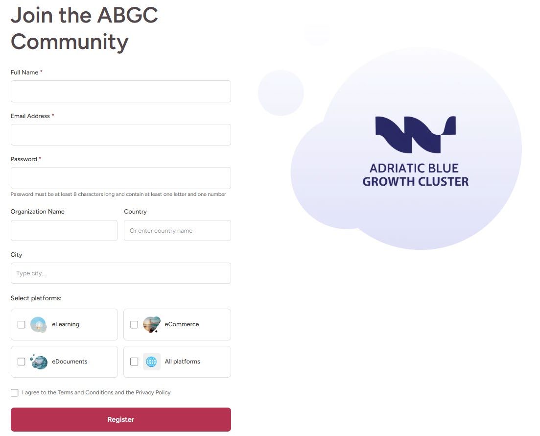 Figure 3.2 — Join the ABGC Community registration form